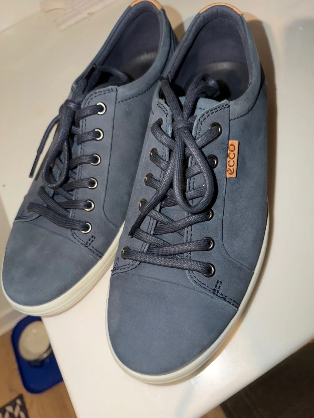 ECCO Men's Soft 7 Leather Sneakers Marine Navy Blue Size 43 EU / 9 - 9.5 US